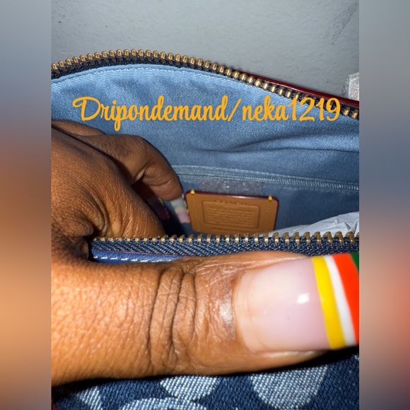 Coach Rowan Large Satchel Bag In Signature Canvas- Gold/Den Gold/Natural - Picture 8 of 11